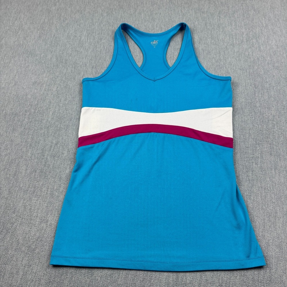 ALO Yoga Tank Top Women Medium Blue CoolFit Gym Active Athletic Workout Running